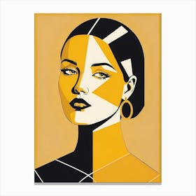 Minimalism Geometric Woman Portrait Pop Art (61) Canvas Print