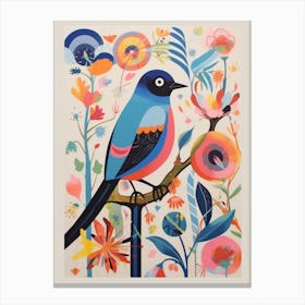 Colourful Scandi Bird Barn Swallow 4 Canvas Print