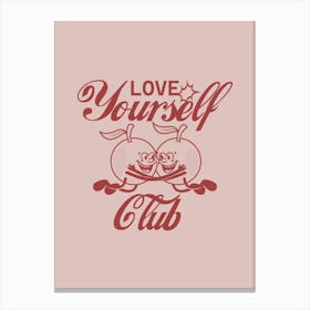 Retro Wall Art Retro Prints Home Decor Retro Print Illustration Love Yourself Club Retro Art Print Retro Home Decor Canvas Print