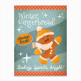 Mid Century Winter Gingerbread Canvas Print