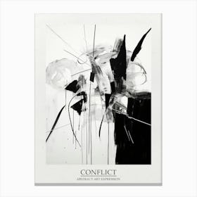 Conflict Abstract Black And White 5 Poster Canvas Print