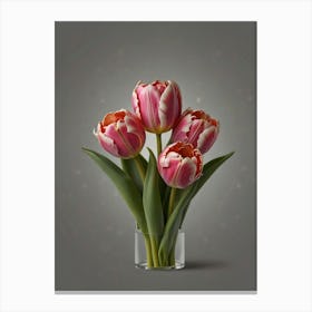 Tulips In Vase Canvas Print