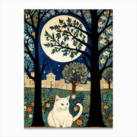 William Morris Cat In The Moonlight 3 Canvas Print