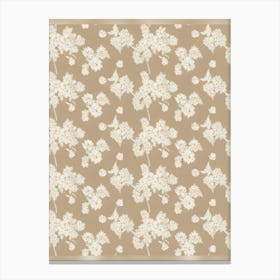 Beige Floral Wallpaper Canvas Print