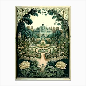 Park Of The Palace Of Versailles, 1 France Vintage Botanical Canvas Print