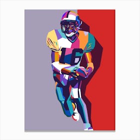 American Football Pop Art 12 Canvas Print