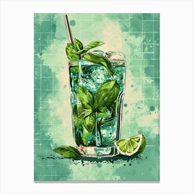 Caipirinha Watercolour Inspired 3 Canvas Print