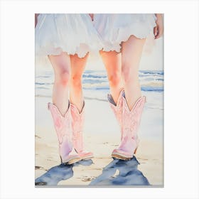 Cowgirls On The Beach 2 Canvas Print