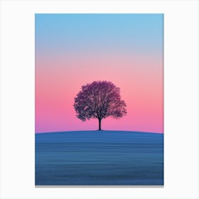 Lone Tree At Sunset 1 Canvas Print