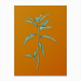 Vintage Dayflower Botanical on Sunset Orange n.0824 Canvas Print