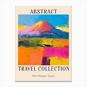 Abstract Travel Collection Poster Mount Kilimanjaro Tanzania 2 Canvas Print