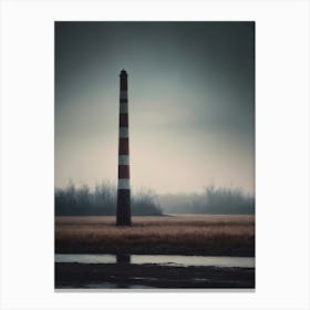 Lighthouse In The Fog Canvas Print