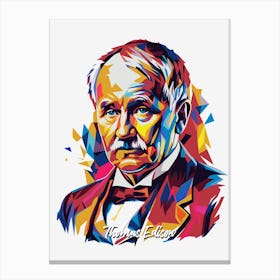 Thomas Edison 02 Portrait WPAP Pop Art Canvas Print