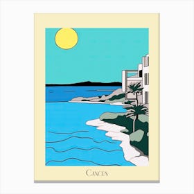 Poster Of Minimal Design Style Of Cancun, Mexico 1 Canvas Print