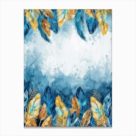 Watercolor Feathers Background 1 Canvas Print