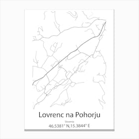 Lovrenc Na Pohorju,Slovenia Minimalist Map Canvas Print