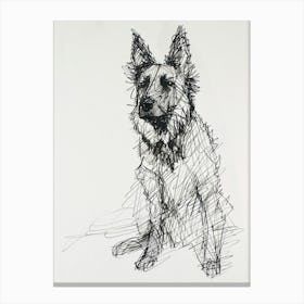 Belgian Sheepdog Line Sketch 4 Canvas Print