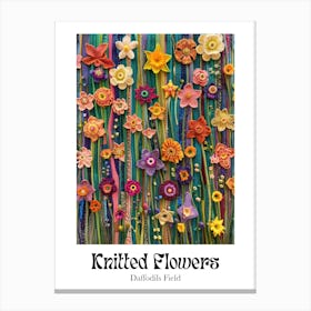 Knitted Flowers Daffodils Field 9 Canvas Print
