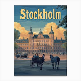 Aihrgdesign A Classic 1960s Travel Poster For Stockholm 4 Canvas Print