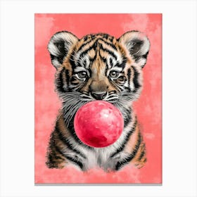 Tiger Cub Chewing Gum Canvas Print