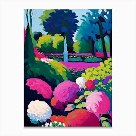 Parks And Public Gardens With Peonies Colourful Painting Canvas Print