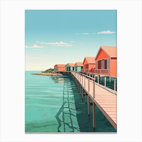 Maldives, Graphic Illustration 4 Canvas Print