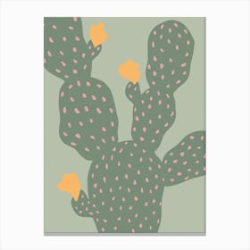 Green Cacti Illustrated Art Poster_2456427 Canvas Print