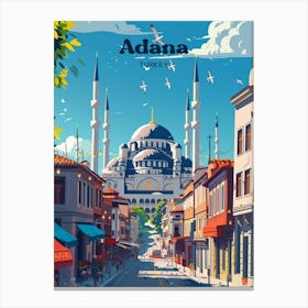 Adana Turkey Hagia Sophia Travel Illustration Canvas Print