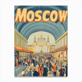 Aihrgdesign A 1970s Inspired Travel Poster For Moscow 6 Canvas Print