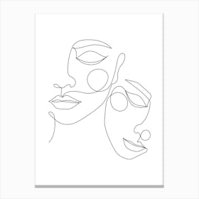 Female Couple Face Canvas Print