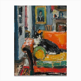 Cat In Cozy Room Canvas Print