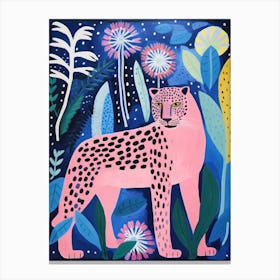 Playful Illustration Of Jaguar For Kids Room 2 Canvas Print