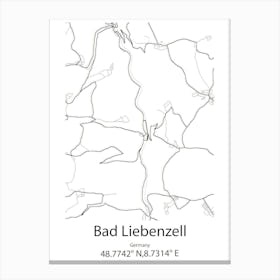 Bad Liebenzell,Germany Minimalist Map Canvas Print