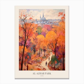 Autumn City Park Painting Al Azhar Park Cairo Egypt Poster Canvas Print