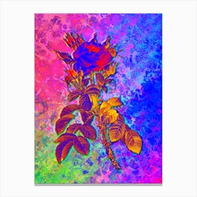 Lelieur's Four Seasons Rose Botanical in Acid Neon Pink Green and Blue n.0006 Canvas Print