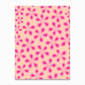 Daisy Florets | 05 - Orange And Pink Canvas Print