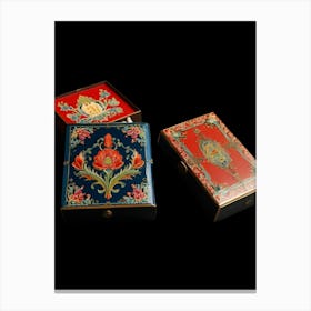 Pair Of Painted Boxes Canvas Print