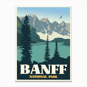 Banff National Park Travel Poster Canada Canvas Print