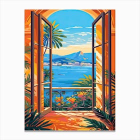 Cote D Azur Window 3 Canvas Print