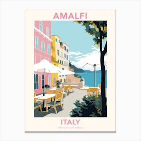 Amalfi, Italy, Flat Pastels Tones Illustration 8 Poster Canvas Print