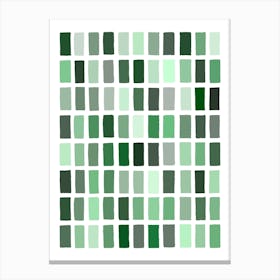 Multi Green Sketchy Blocks Abstract Canvas Print