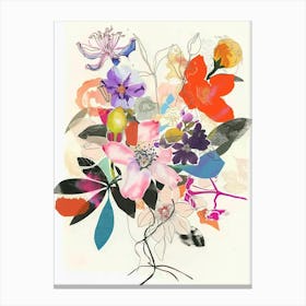 Bergamot 2 Collage Flower Bouquet Canvas Print