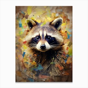 Raccoon Abstract Watercolour 1 Canvas Print