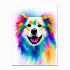 Icelandic Sheepdog Rainbow Oil Painting dog Canvas Print
