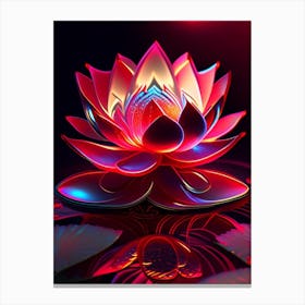 Red Lotus Holographic 3 Canvas Print
