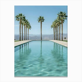 Palm Trees In The Pool Canvas Print