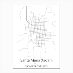 Santa Maria Tonameca,Mexico Minimalist Map Canvas Print