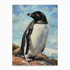 Adlie Penguin Bartolom Island Oil Painting 4 Canvas Print