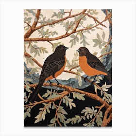 Art Nouveau Birds Poster Blackbird 2 Canvas Print