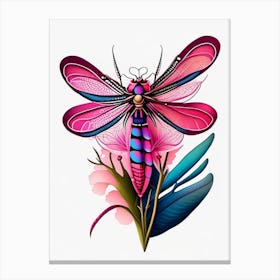 Roseate Skimmer Dragonfly Tattoo 2 Canvas Print